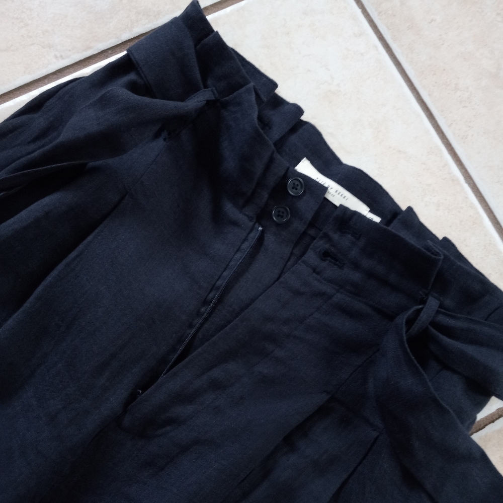 7115 By Szeki Pleated Linen Trouser Wide Leg Culotte S - Picture 8 of 16